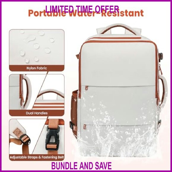 Travel Laptop Backpack with USB Port, 28L Capacity, Airline Approved - Picture 5 of 8